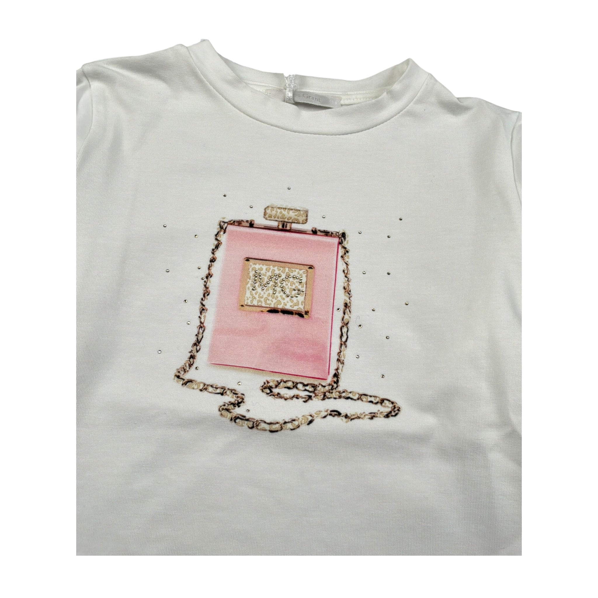 Miss Grant Shirt tinta unita con Stampa Bianco per Bambina MG1407X BIANCO MISS GRANT 