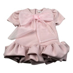 Miss Grant Abito Mezza Manica tinta unita con Fiocco Rosa per Neonata MG1416 ROSA MISS GRANT 