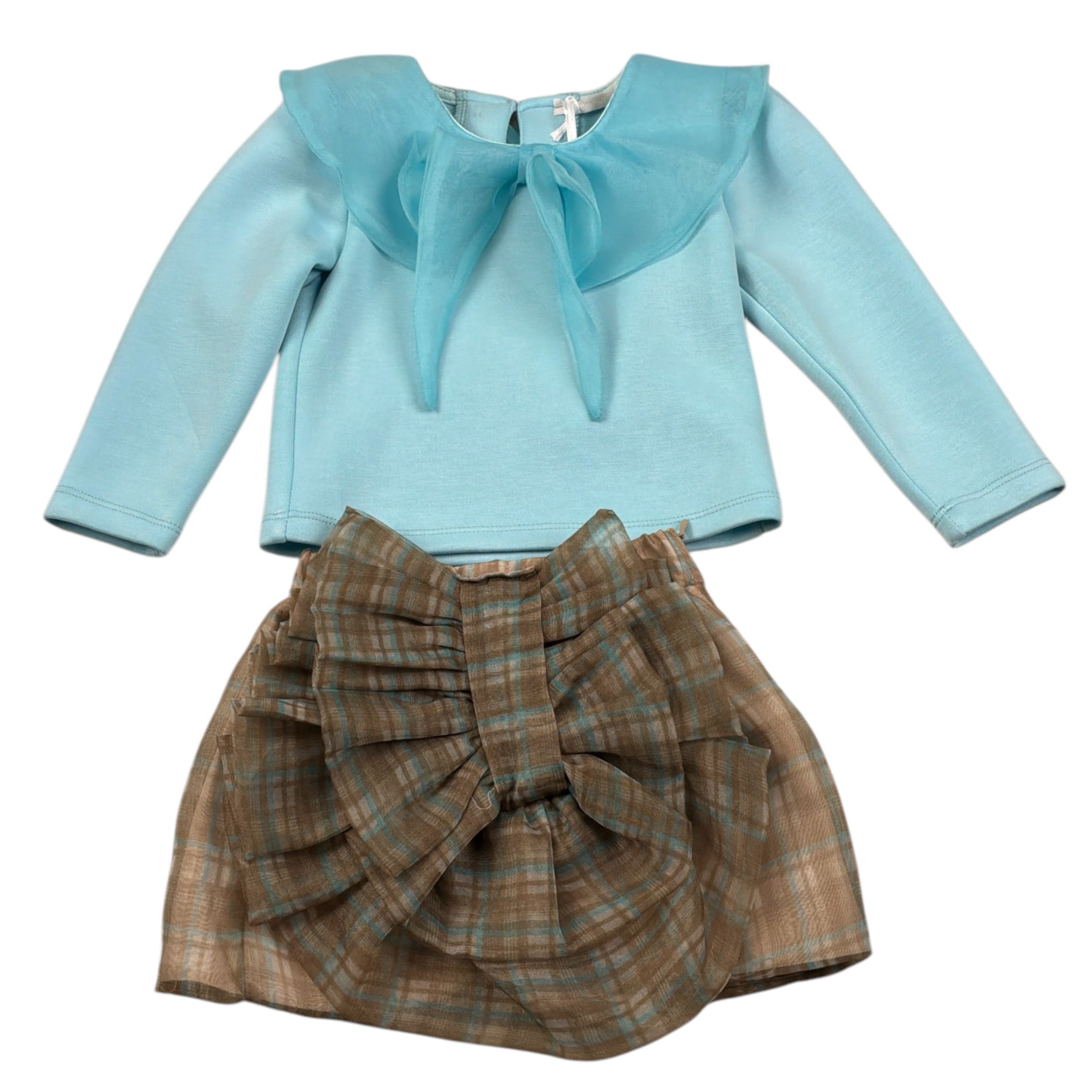 Miss Grant Completo 2 Pezzi Shirt-Gonna Azzurro per Neonata MG14333 AZZURRO MISS GRANT 