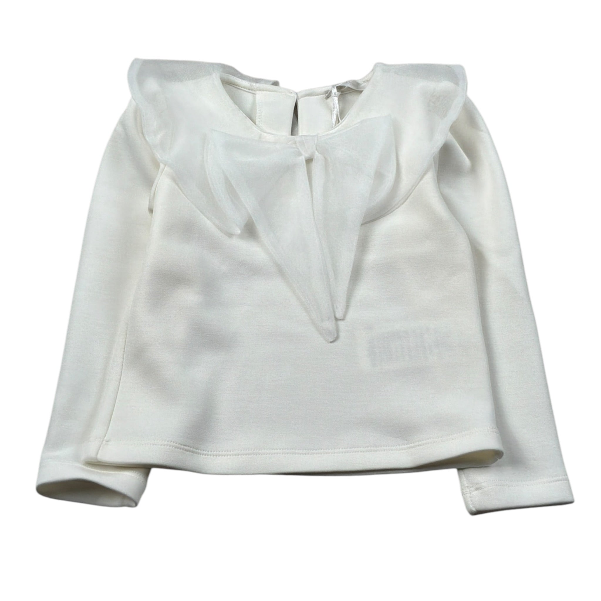 Miss Grant Shirt tinta unita con Colletto Tulle Panna per Bambina MG1433X PANNA MISS GRANT 