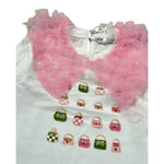 Miss Grant Shirt Girocollo tinta unita con Stampa Bianco per Neonata MG1467 BIANCO MISS GRANT 