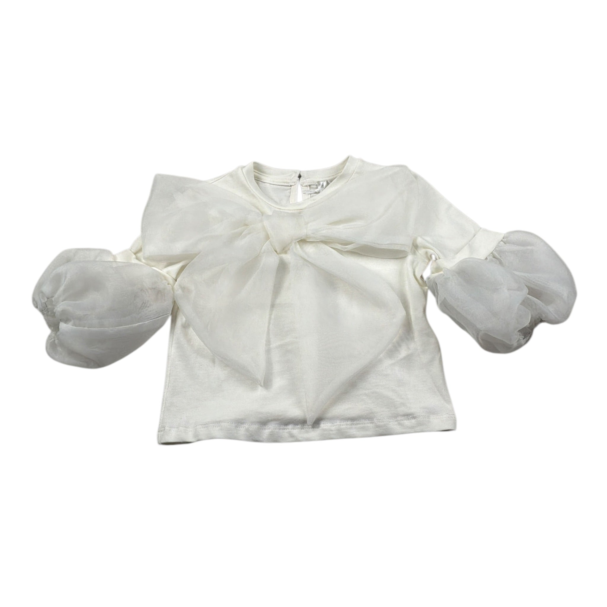 Miss Grant T-Shirt Girocollo tinta unita Panna per Neonata MG14822 PANNA MISS GRANT 