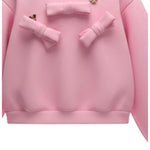 Miss Grant Felpa Girocollo tinta unita con Applicazioni Rosa per Bambina MG1510XJ ROSA MISS GRANT 