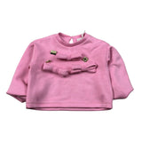 Miss Grant Felpa Girocollo tinta unita con Applicazioni Rosa per Neonata MG1510X ROSA MISS GRANT 