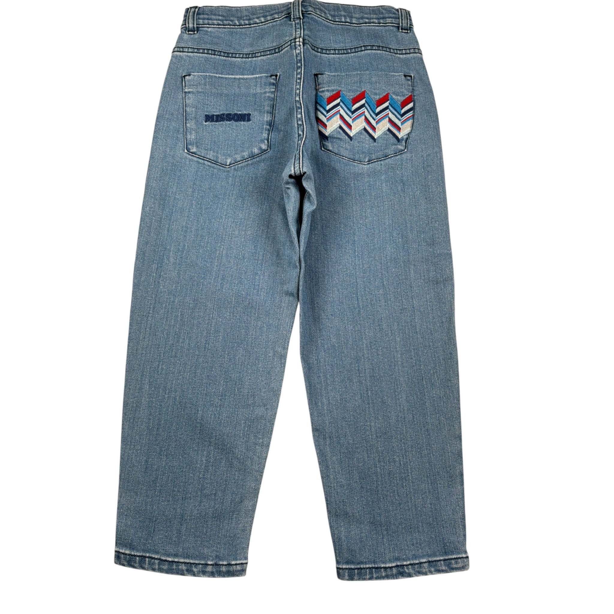Missoni Jeans tinta unita con Girovita Regolabile Blu per Bambina MV6P90 BLU MISSONI 