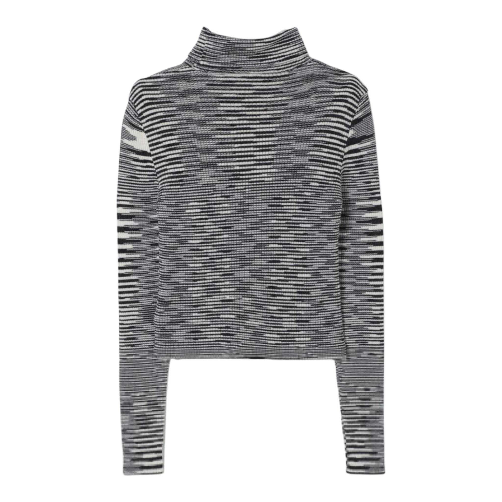 Missoni Maglia Bicolore con Fantasia A Righe E Collo Alto Bianco/Nero per Bambina MV9A20 BIANCO/NERO MISSONI 