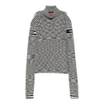 Missoni Maglia Bicolore con Fantasia A Righe E Collo Alto Bianco/Nero per Bambina MV9A20X BIANCO/NERO MISSONI 
