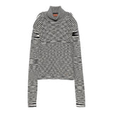 Missoni Maglia Bicolore con Fantasia A Righe E Collo Alto Bianco/Nero per Bambina MV9A20X BIANCO/NERO MISSONI 