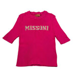 Missoni Maglia Mezza Manica tinta unita con Logo Fuxia per Bambina MW9A51 FUXIA MISSONI 