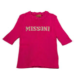 Missoni Maglia Mezza Manica tinta unita con Logo Fuxia per Bambina MW9A51 FUXIA MISSONI 