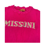Missoni Maglia Mezza Manica tinta unita con Logo Fuxia per Bambina MW9A51 FUXIA MISSONI 