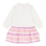 Missoni Abito Bicolore con Fantasia E Logo Bianco per Neonata MX1020 BIANCO MISSONI 