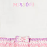 Missoni Abito Bicolore con Fantasia E Logo Bianco per Neonata MX1020 BIANCO MISSONI 