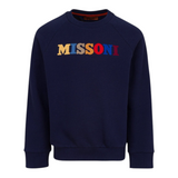 Missoni Felpa tinta unita con Logo Blu per Bambino MX4P20 BLU MISSONI 