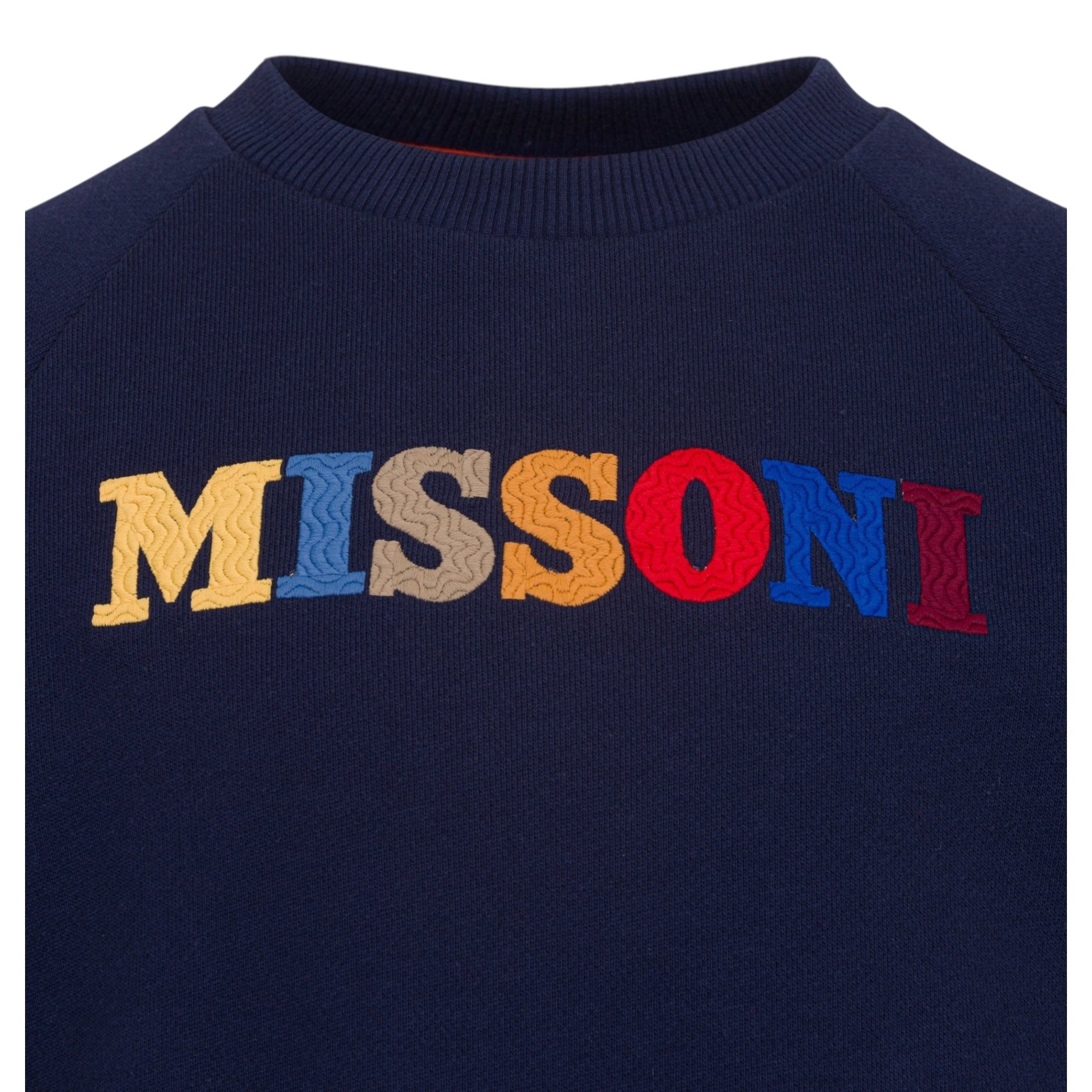 Missoni Felpa tinta unita con Logo Blu per Bambino MX4P20 BLU MISSONI 