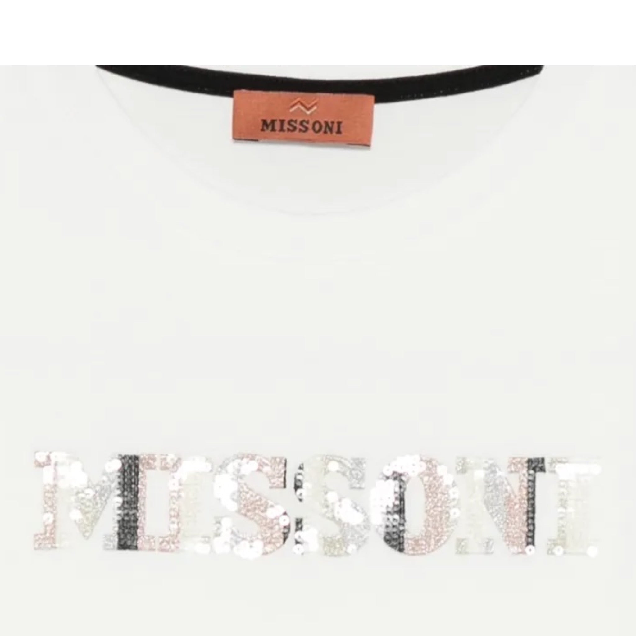Missoni T-Shirt tinta unita con Stampa Bianco per Bambina MX8A41 BIANCO MISSONI 
