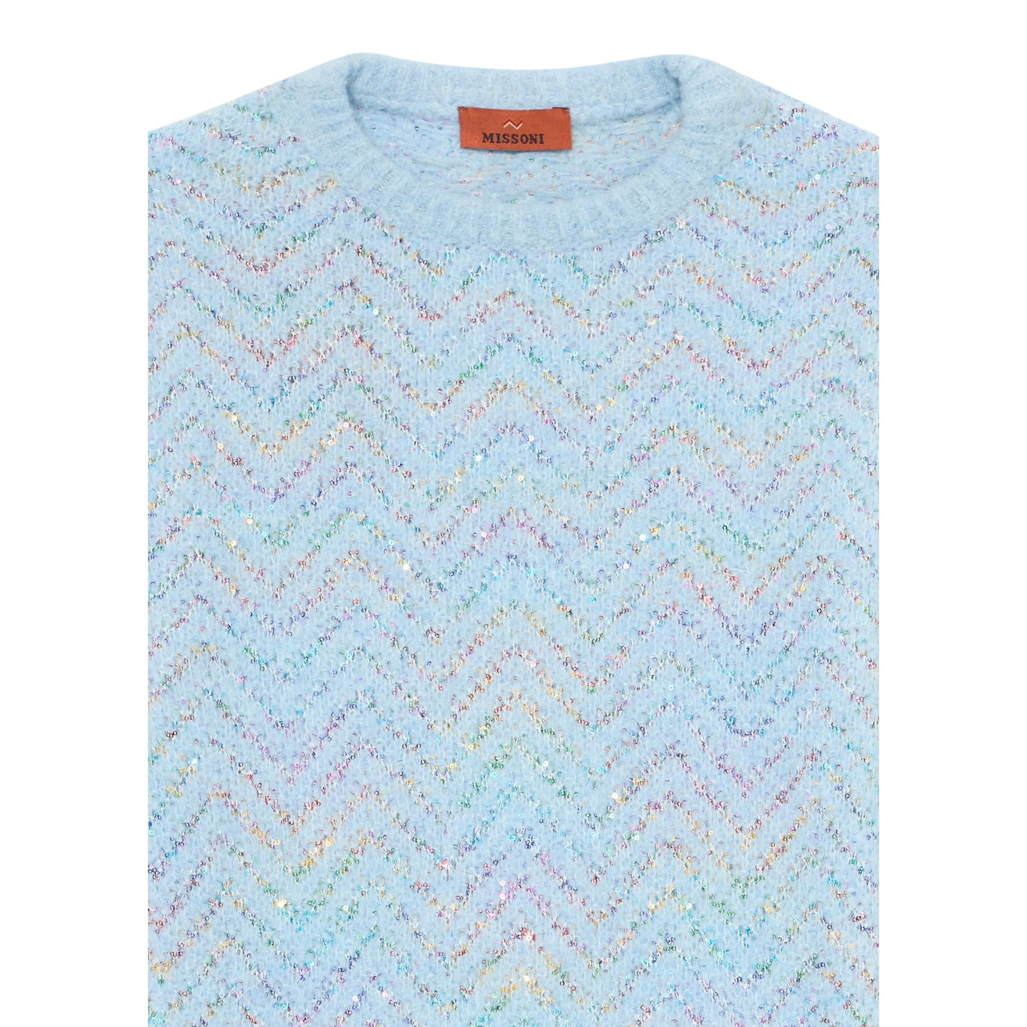 Missoni Maglia tinta unita con Paillettes Azzurro per Bambina MX9A40 AZZURRO MISSONI 