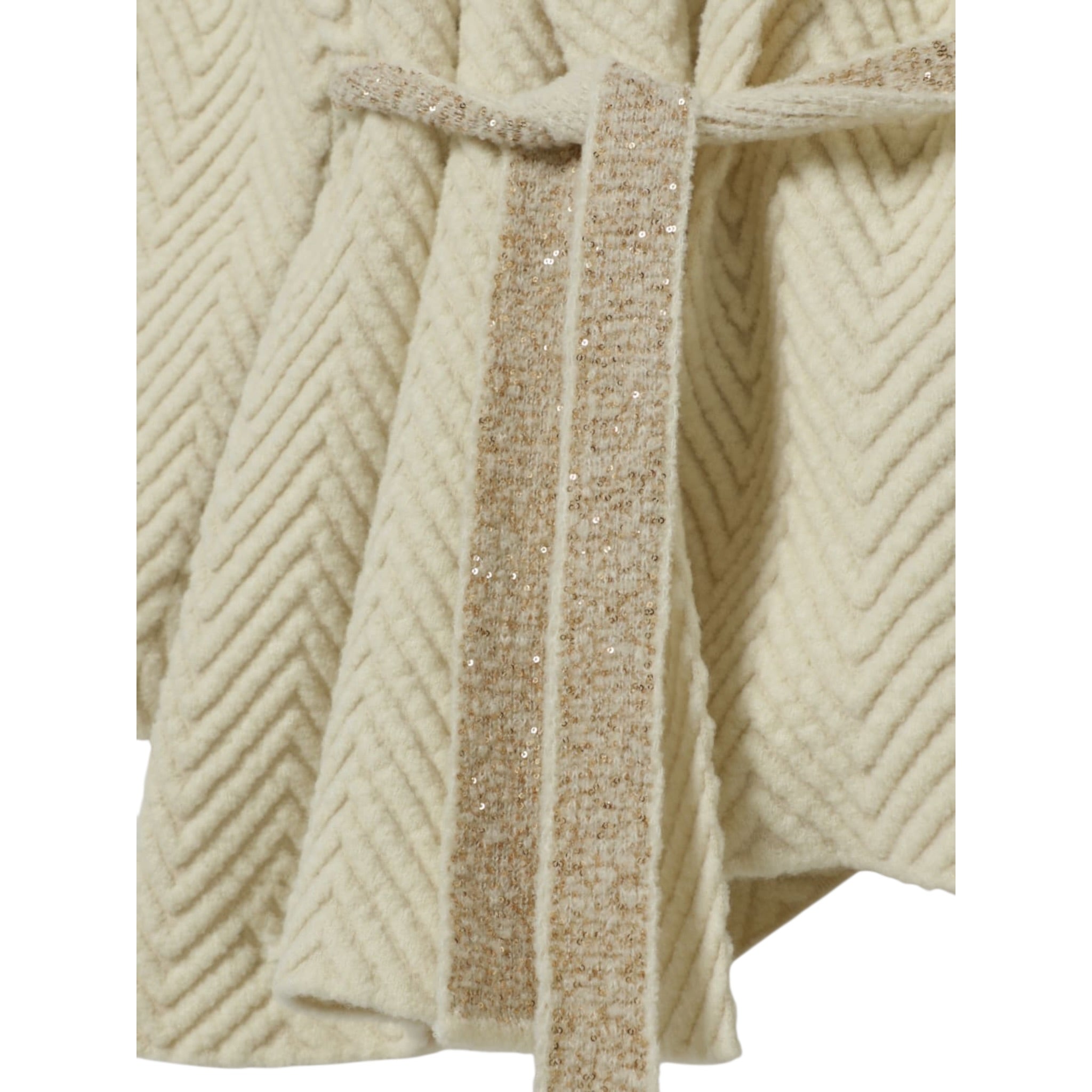 Missoni Cardigan tinta unita con Cintura Panna per Bambina MX9A60 PANNA MISSONI 