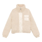 Moncler Giubbino tinta unita In Maglia con Zip Beige per Bambino J2954 BEIGE MONCLER 