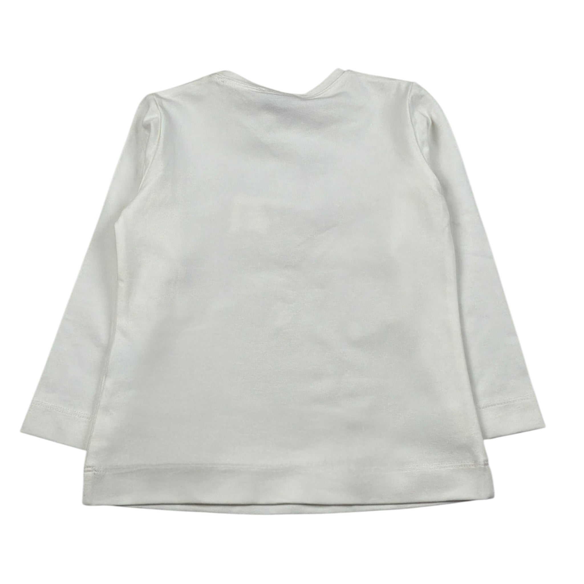 Monnalisa Shirt Girocollo tinta unita con Stampa Panna per Bambina 116617SZ PANNA MONNALISA 