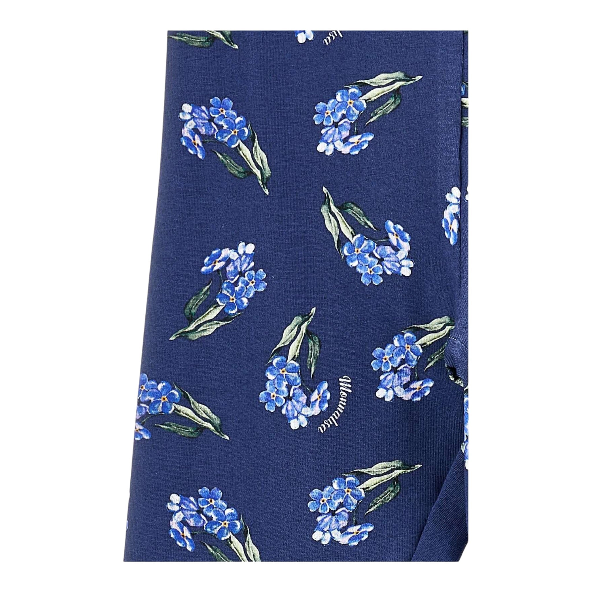 Monnalisa Leggins tinta unita con Fantasia Fiori Blu per Bambina 11B408 BLU MONNALISA 
