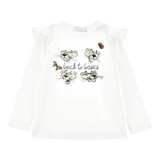 Monnalisa Shirt tinta unita con Stampa Bianco per Bambina 11B621 BIANCO MONNALISA 