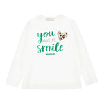 Monnalisa Shirt tinta unita con Stampa Bianco per Bambina 11B633 BIANCO MONNALISA 