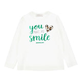 Monnalisa Shirt tinta unita con Stampa Bianco per Bambina 11B633 BIANCO MONNALISA 