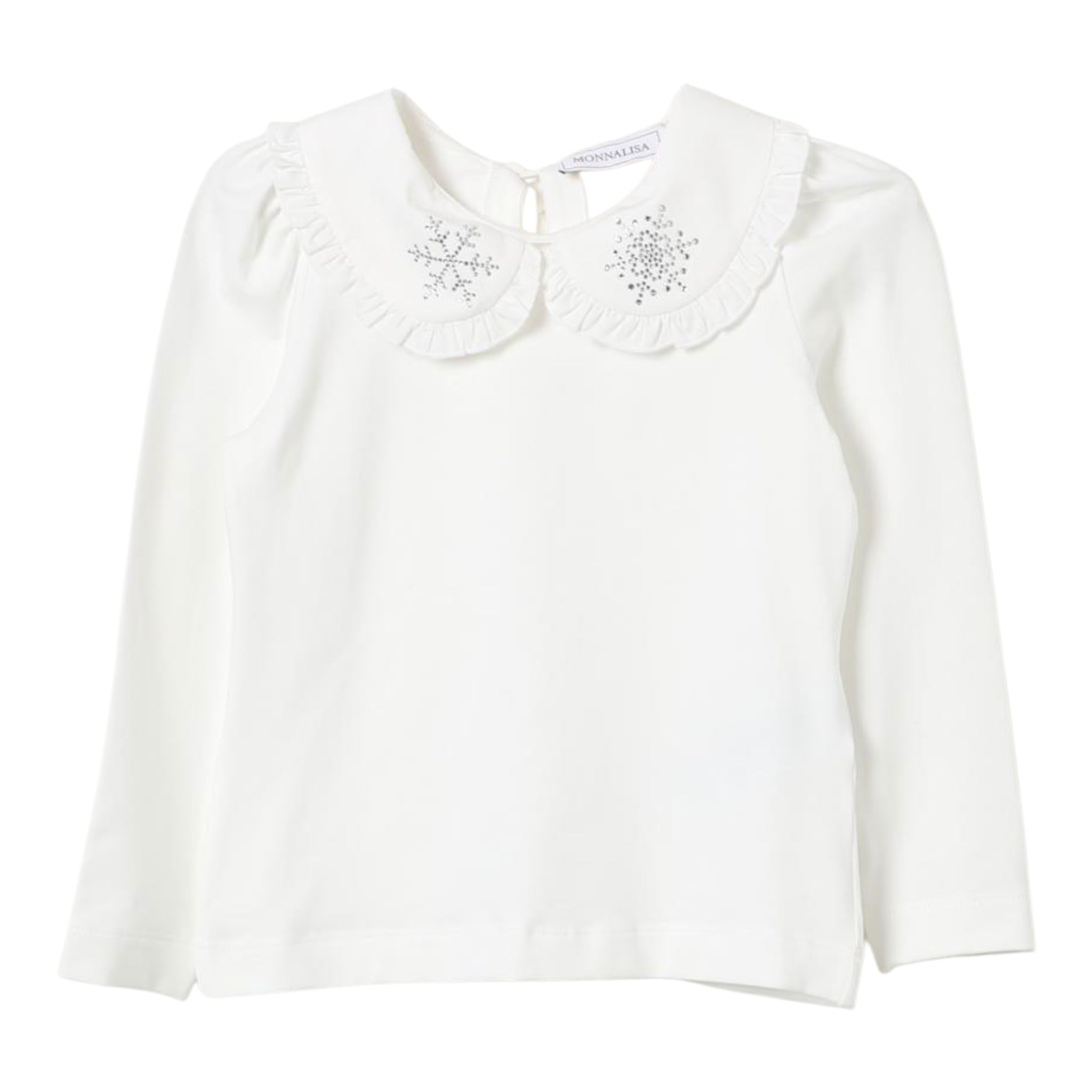 Monnalisa Shirt tinta unita con Colletto Panna per Neonata 11D627 PANNA MONNALISA 