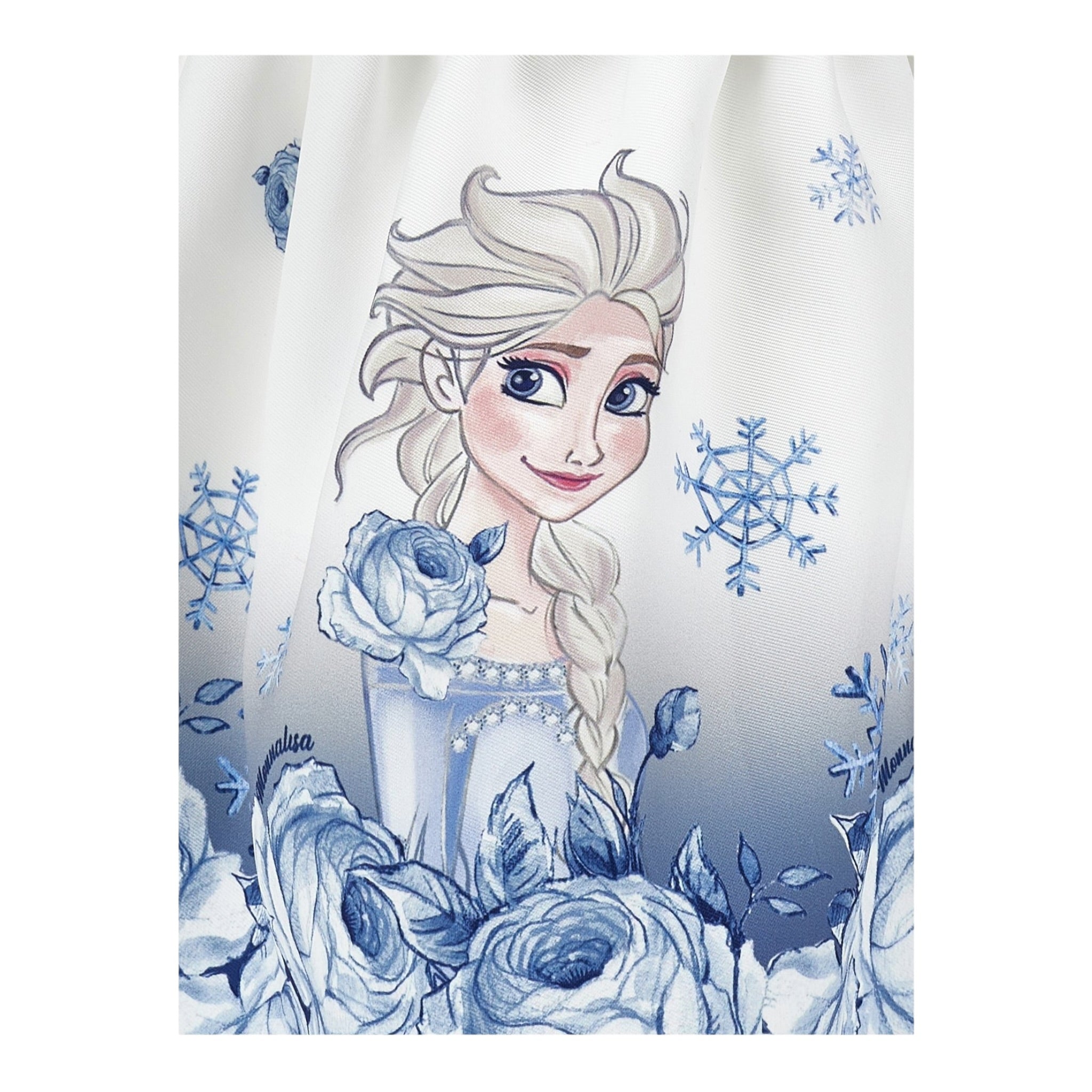 Monnalisa Abito Manica Lunga tinta unita Cn Stampa Frozen Bianco per Neonata 11D926NP BIANCO MONNALISA 