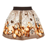 Monnalisa Gonna tinta unita con Stampa Beige per Bambina 11F705X BEIGE MONNALISA 