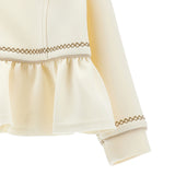 Monnalisa Felpa con Zip tinta unita Panna per Bambina 11F809 PANNA MONNALISA 