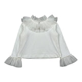Monnalisa Shirt tinta unita con Tulle Panna per Bambina 170605J PANNA MONNALISA 