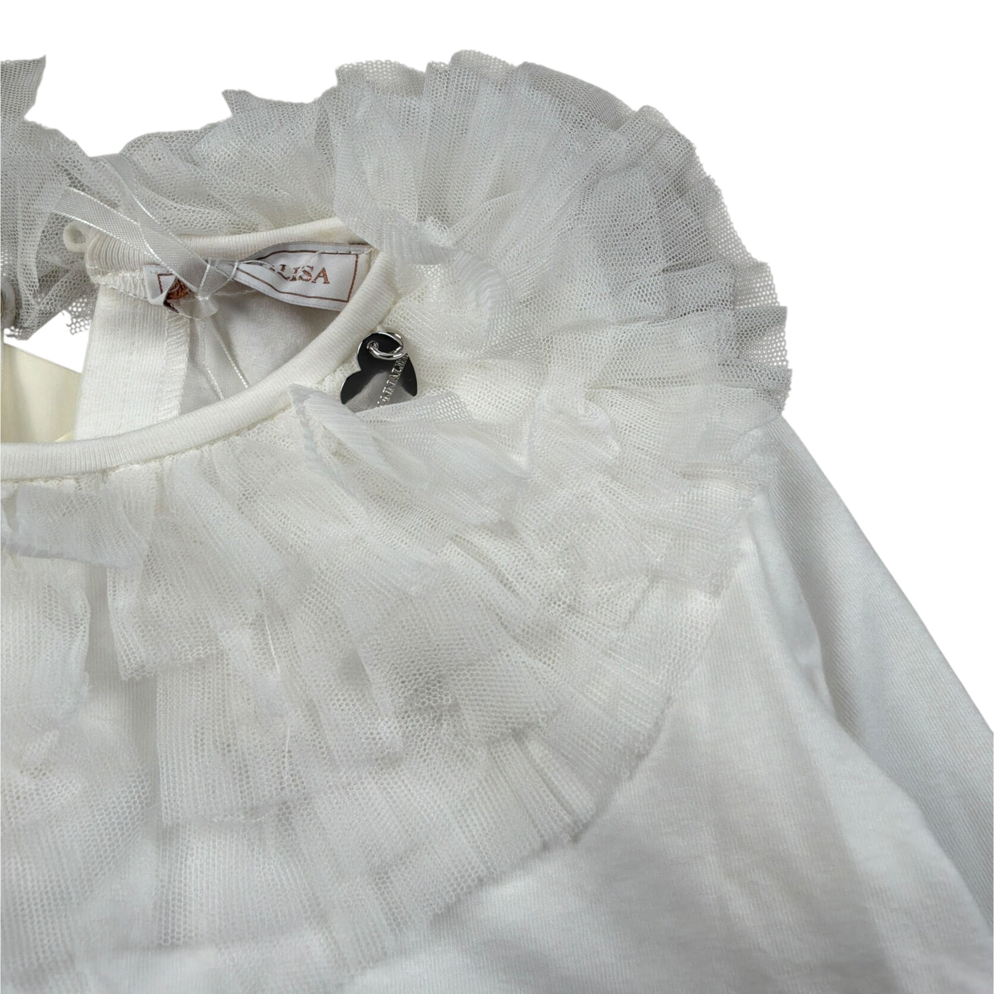 Monnalisa Shirt tinta unita con Tulle Panna per Neonata 170605 PANNA MONNALISA 