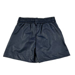 Monnalisa Short tinta unita In Ecopelle Blu per Bambina 17B403 BLU MONNALISA 