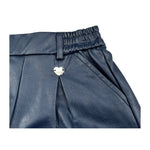 Monnalisa Short tinta unita In Ecopelle Blu per Bambina 17B403 BLU MONNALISA 