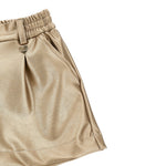 Monnalisa Short tinta unita In Ecopelle Oro per Bambina 17B403 ORO MONNALISA 