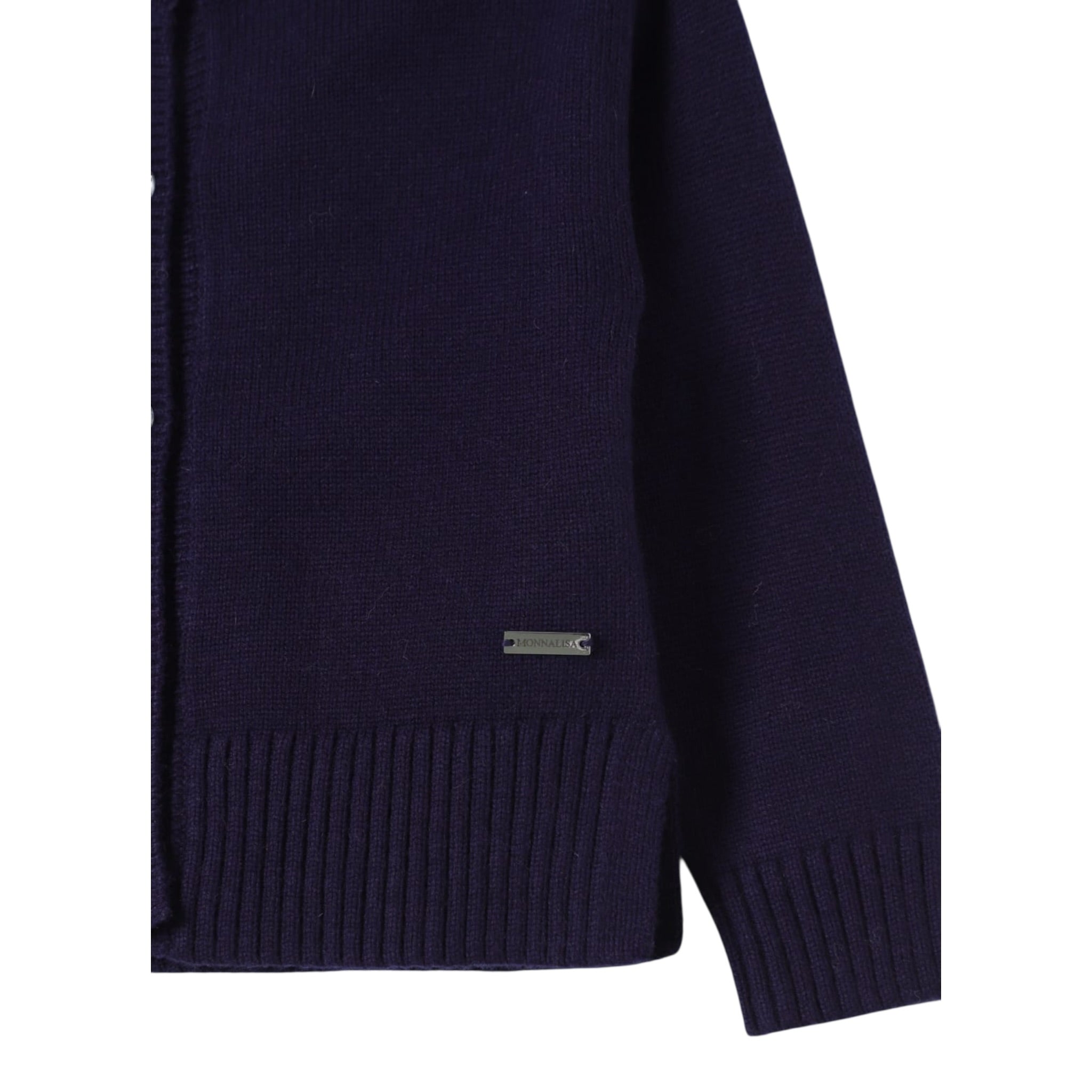 Monnalisa Cardigan tinta unita con Bottoni Blu per Bambina 17D802X BLU MONNALISA 