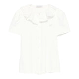 Monnalisa Camicia Mezza Manica tinta unita Bianco per Neonata 17EPAT BIANCO MONNALISA 