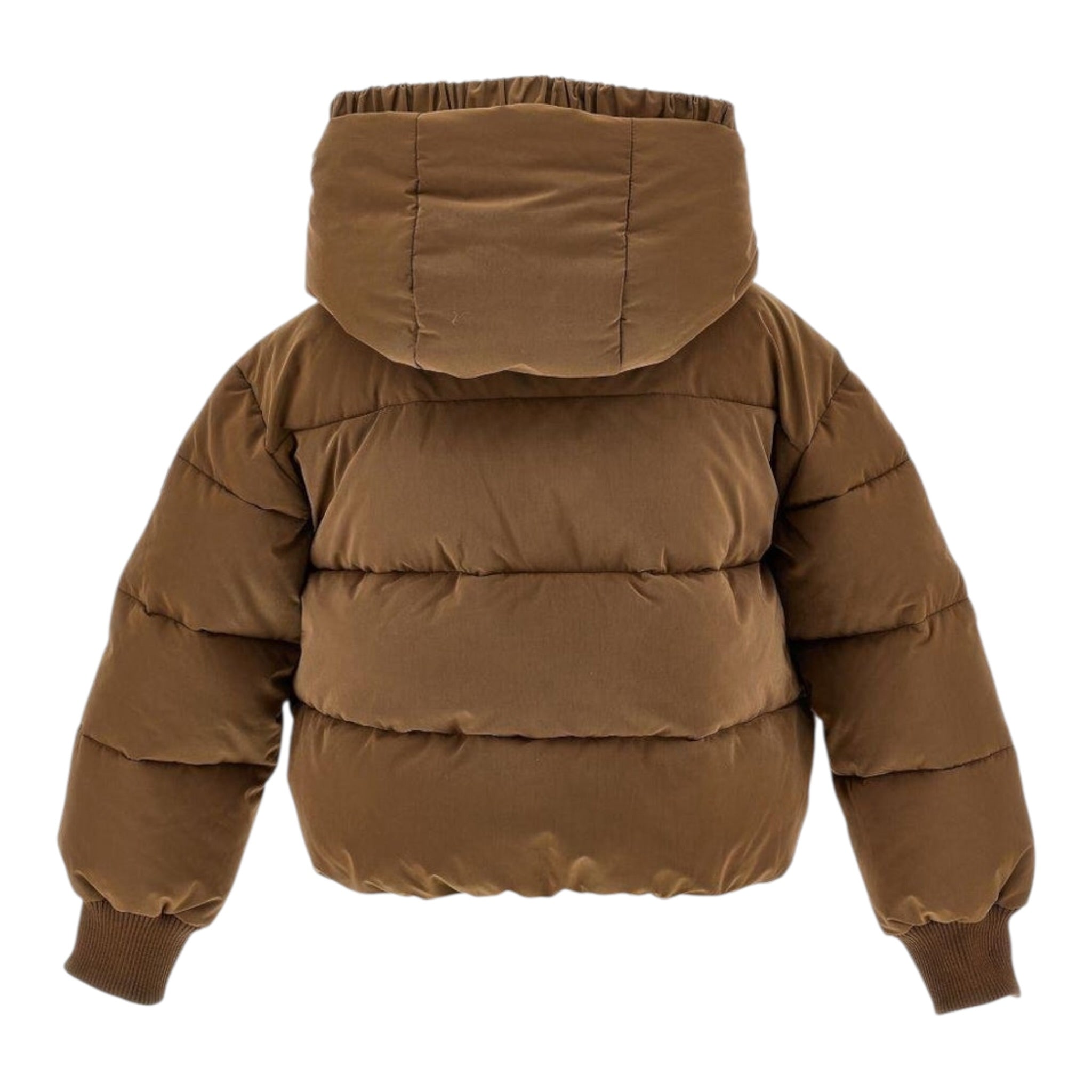 Monnalisa Giubbino tinta unita con Zip E Cappuccio Marrone per Bambina 17F103 MARRONE MONNALISA 