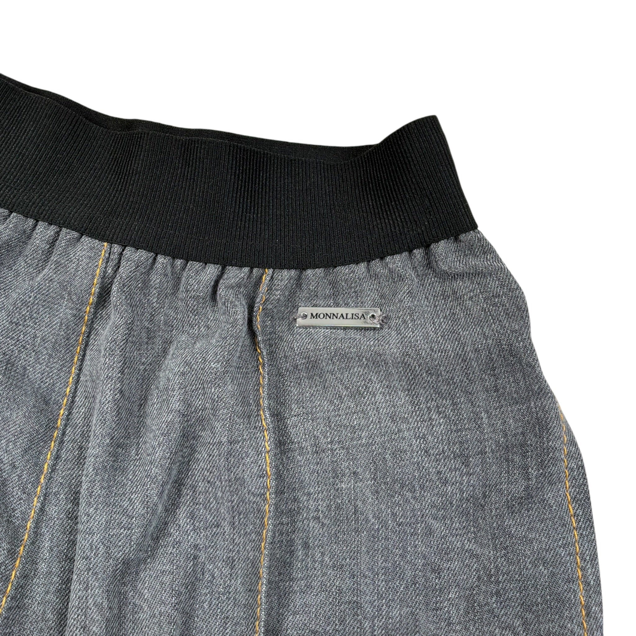 Monnalisa Pantalone tinta unita Modello Palazzo Grigio per Bambina 17F402 GRIGIO MONNALISA 