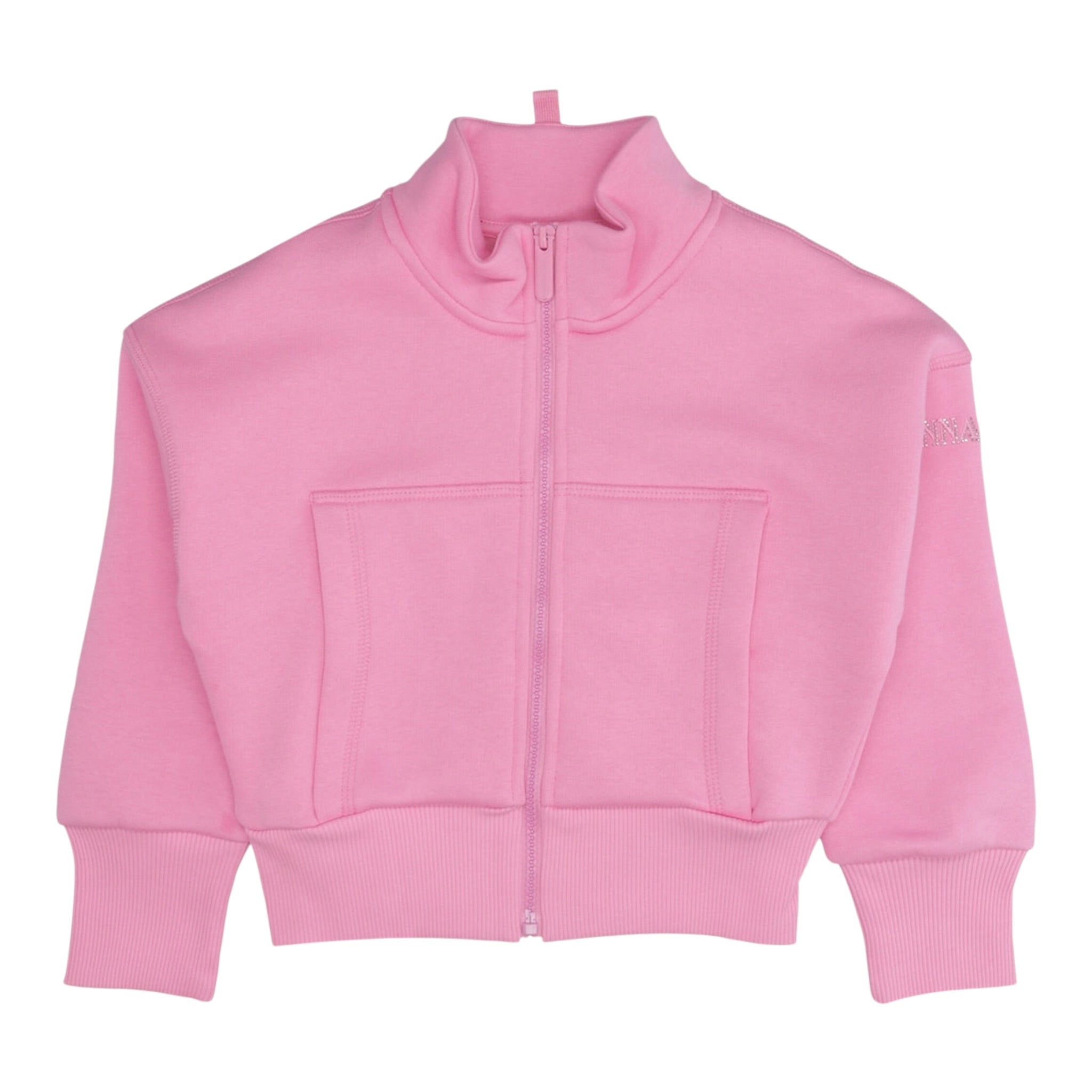 Monnalisa Felpa tinta unita con Zip Rosa per Bambina 17F800 ROSA MONNALISA 