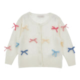 Monnalisa Cardigan tinta unita con Applicazioni Panna per Neonata 17F801N PANNA MONNALISA 