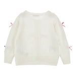Monnalisa Cardigan tinta unita con Applicazioni Panna per Neonata 17F801N PANNA MONNALISA 