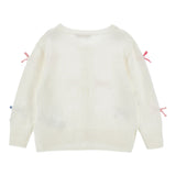 Monnalisa Cardigan tinta unita con Applicazioni Panna per Neonata 17F801N PANNA MONNALISA 