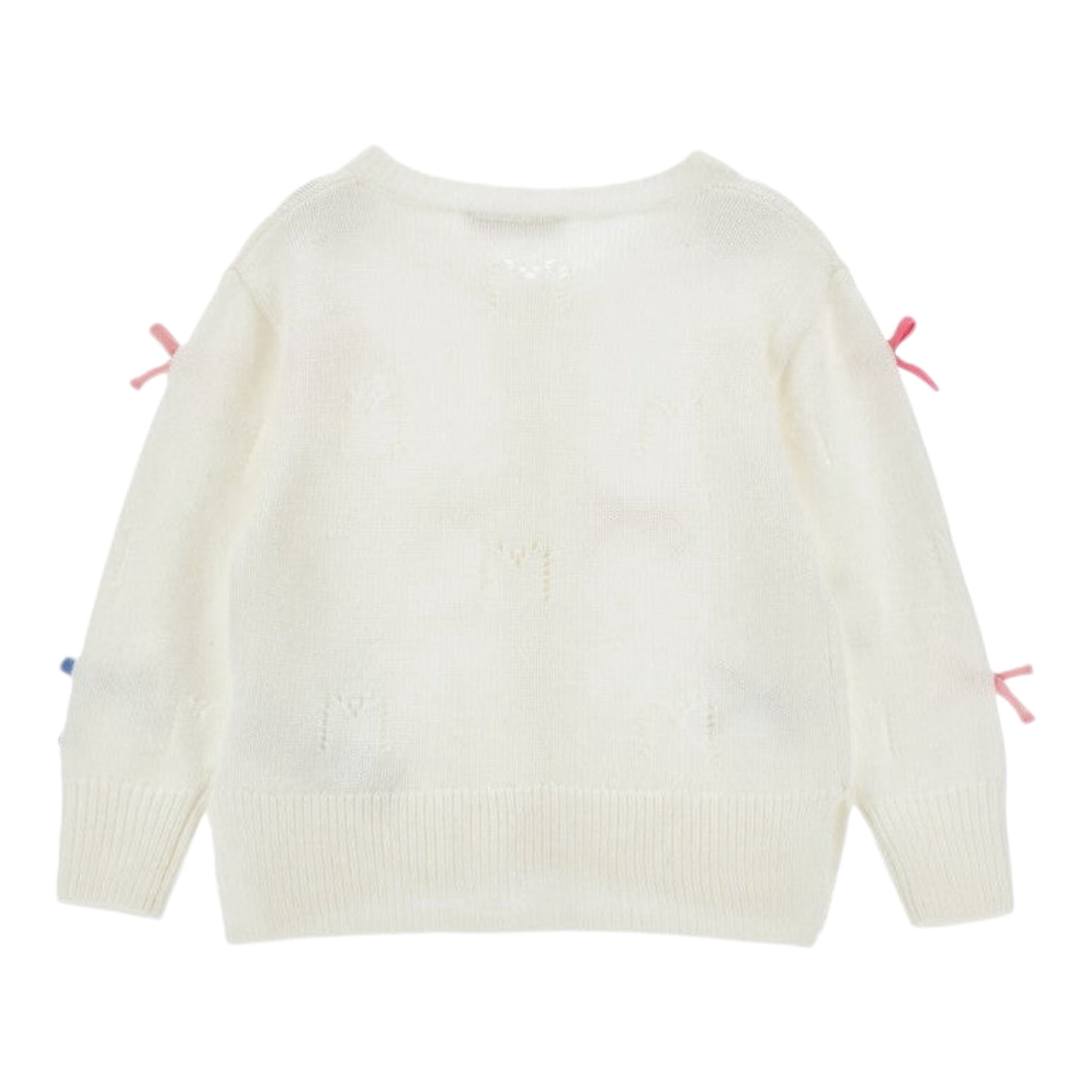 Monnalisa Cardigan tinta unita con Applicazioni Panna per Neonata 17F801N PANNA MONNALISA 