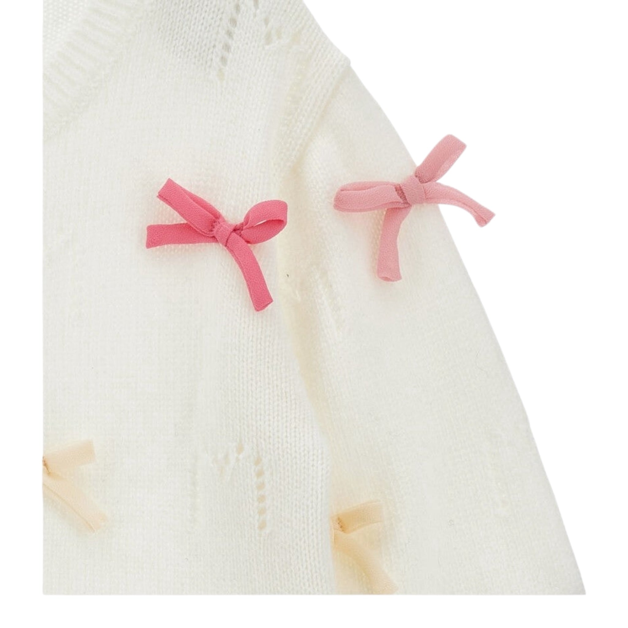 Monnalisa Cardigan tinta unita con Applicazioni Panna per Neonata 17F801N PANNA MONNALISA 