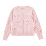 Monnalisa Cardigan tinta unita con Applicazioni Rosa per Bambina 17F801X ROSA MONNALISA 