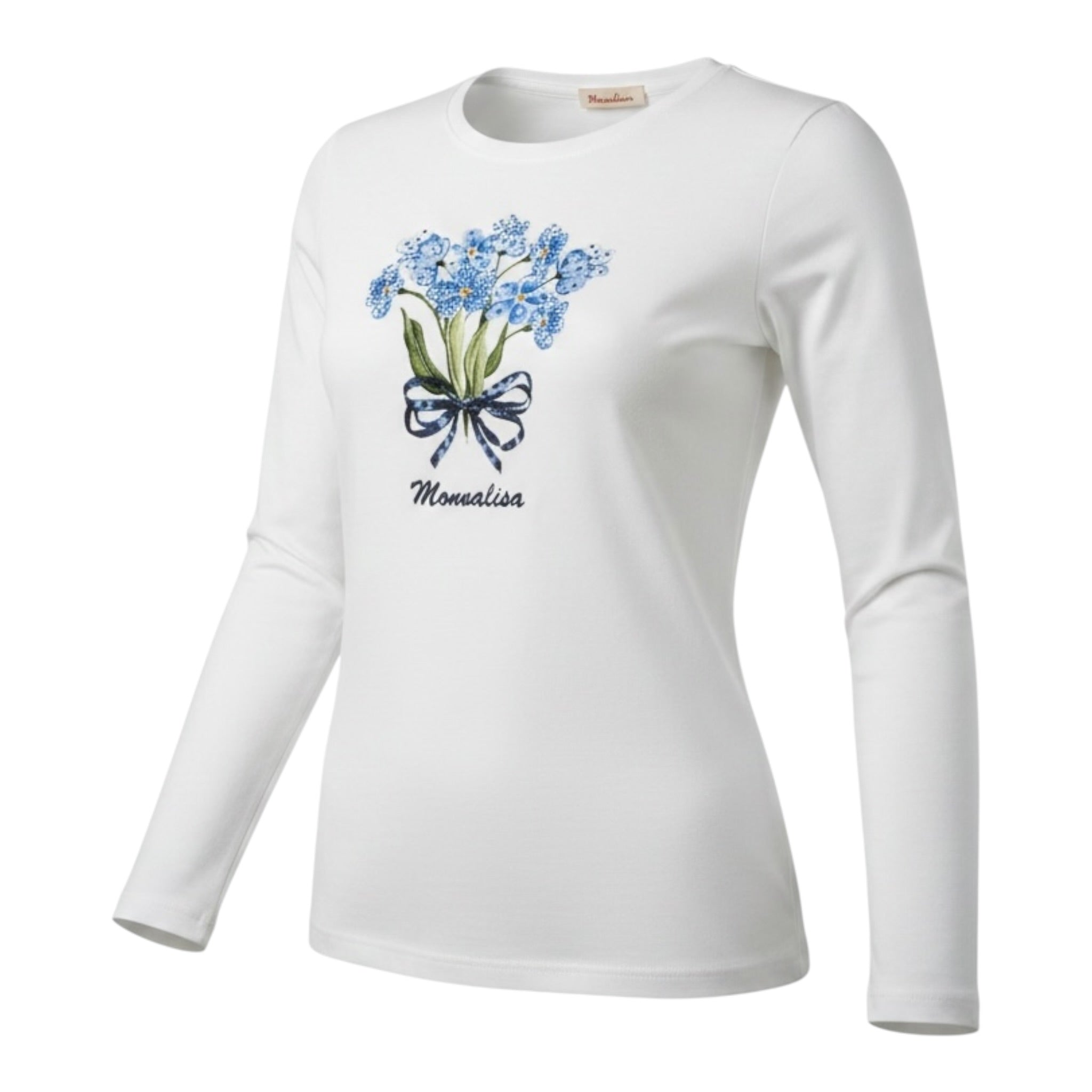 Monnalisa Shirt tinta unita con Stampa Bianco per Bambina 19B612 BIANCO MONNALISA 