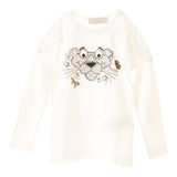 Monnalisa Shirt tinta unita con Stampa Bianco per Bambina 19B622 BIANCO MONNALISA 